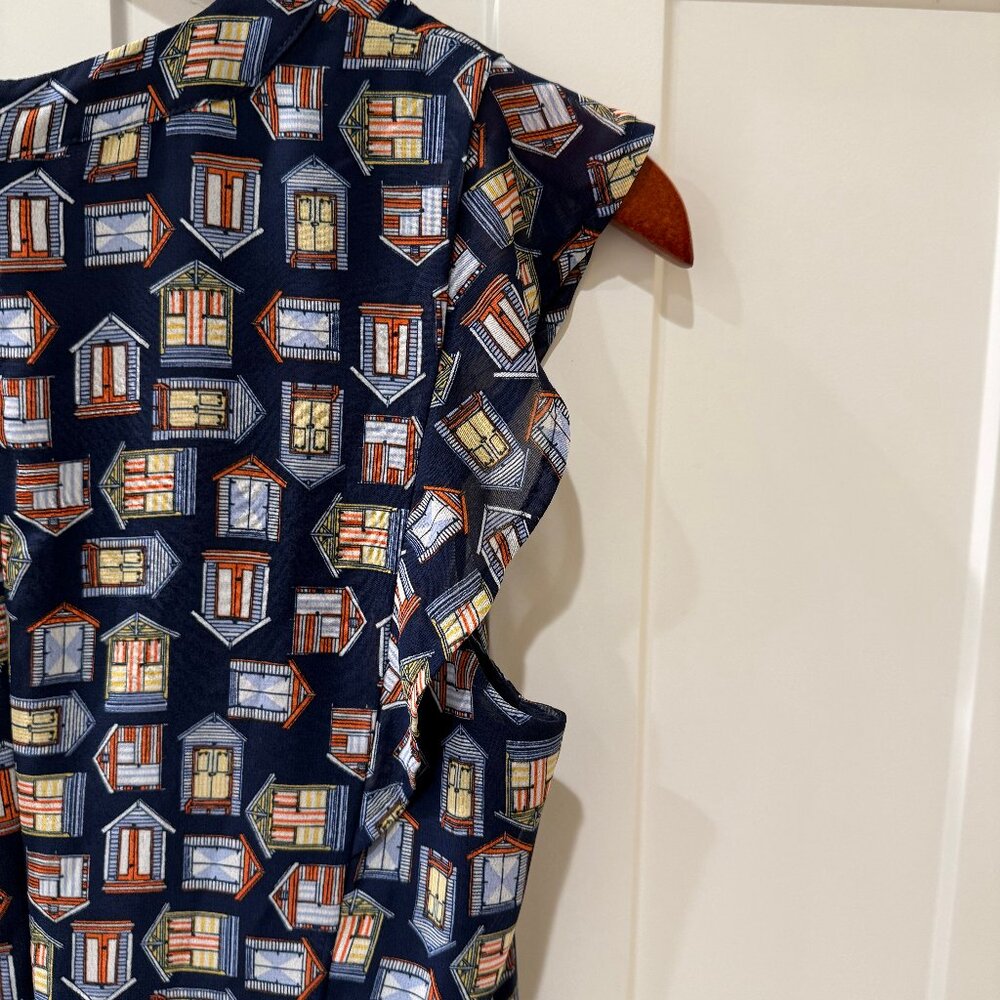Maison Jules House Print Dress | Size 2 | Navy - Picture 5 of 8